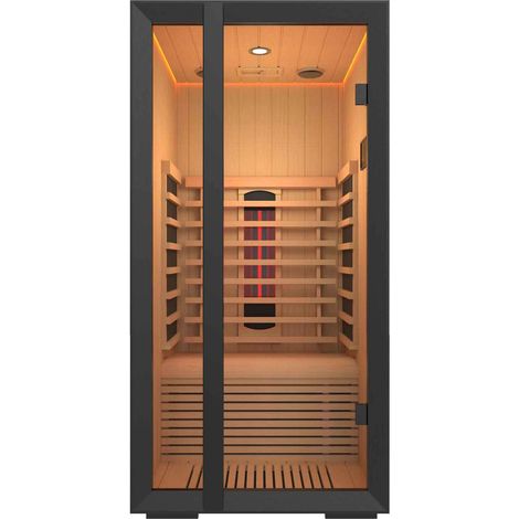 Sentiotec Onni Infra Mini Element Infrarotkabine aus Abachi Infrarotsauna 100x104x200 cm (1/5)