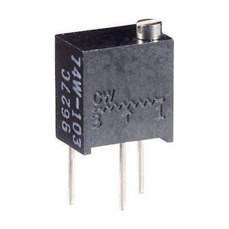 Vishay T63YB101KT20 T63YB101KT20 Trimmer multigiro 12 giri lineare 0.25 W 100 Ω 4320 ° 1 pz.