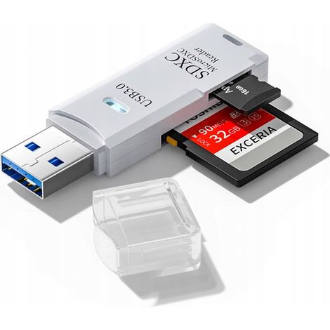 Lector de tarjetas USB 3.0 para SDXC, SDHC, MMC, RS-MMC, Micro SDXC/SD/SDHC (1/5)