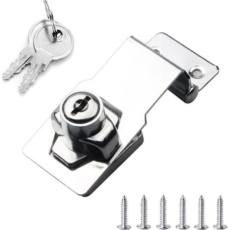 Serrures à clé, verrous à 90 degrés, serrures de sécurité pour portes, verrous de loquet, petites boucles et agrafes avec clés pour cadenas pour portes, tiroirs et armoires