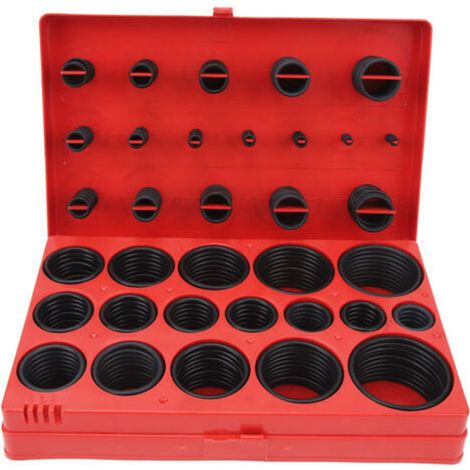 Kit d'assortiment de rondelles de joints toriques, 419 pièces, botier de joint torique en caoutchouc Nitrile métrique automobile, Kit résistant à l'huile pour la réparation (1/4)