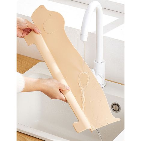 Pare-éclaboussures d'évier polyvalent, résistant à la chaleur et robuste, pour plans de travail et cuisine (jaune). (1/5)