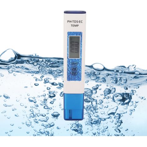 Vier-in-Eins-Wasserqualitätstester, TDS-Stift, tragbarer EC-Wassertester, pH-Tester, Säuremessgerät (blau) (1/5)