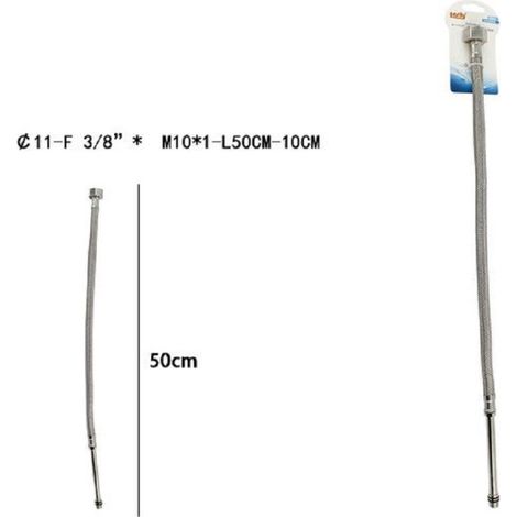 Trade Shop - Manguera Flexible Mezclador De Agua 50 Cm F 3/8 X M10/1 69397 -