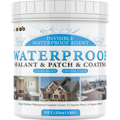 Polyurethane Waterproof Coating, Étanchéité Liquide Transparent, Pâte Puissante d'Étanchéité, Waterproof Coating, Liquide d Etancheite Transparente, Produit d'etancheité Transparent 1KG (1/5)