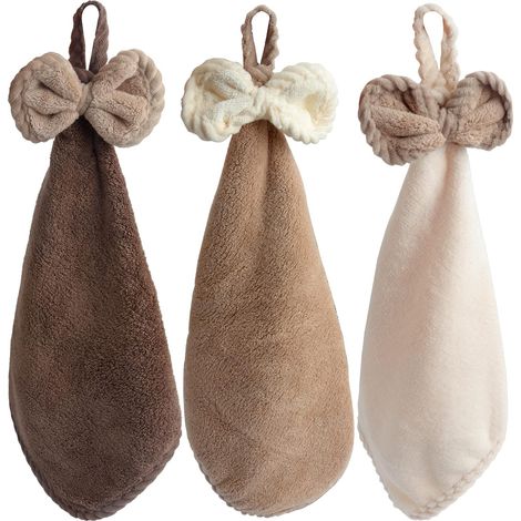 3-teiliges Küchen- und Badezimmerhandtuch-Set aus Korallenvlies-Mikrofaser zum sofortigen Trocknen Ihrer Hände (dunkle Farbe)