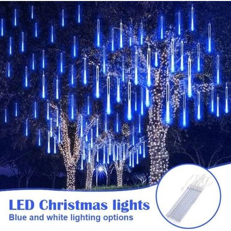 Guirlande lumineuse de Noël effet pluie de météores, 8 tubes, 30 cm, LED étanche pour mariage, maison, arbre, jardin – (1/4)