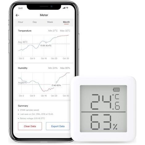 Wireless Hygrometer Thermometer, Humidity and Temperature Sensor with Alerts, Alexa Compatible (1/5)