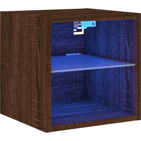 Maison Exclusive - TV-Wandschrank mit LED-Leuchten Braun Eichen-O (1/5)