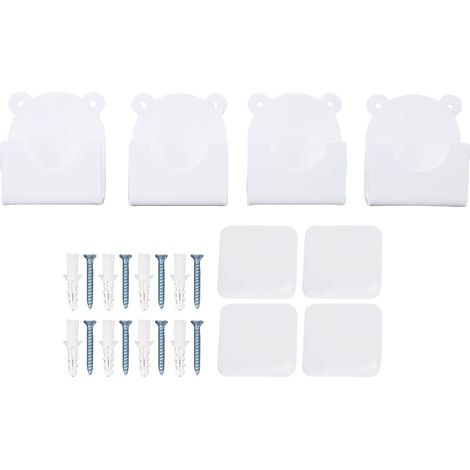 4 supports adhésifs pour tringle de douche, en acrylique, style dessin animé, à fixer au mur, idéaux comme séparateur de salle de bain. (1/5)