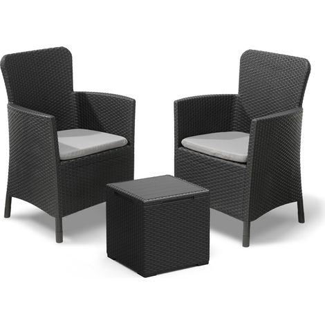 Keter Miami 2 Seater Balcony Set - Grey