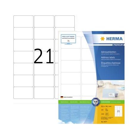 Herma Prem. Adr.Etik.  63,5x38,1 100 Blatt DIN A4 2100 Stück 4677 (1/5)