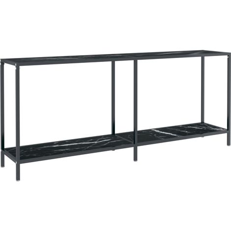 Console Table d'appoint - Meuble d'entrée Noir 180x35x75,5 cm Verre trempé BV780960 - BonneVie (1/5)