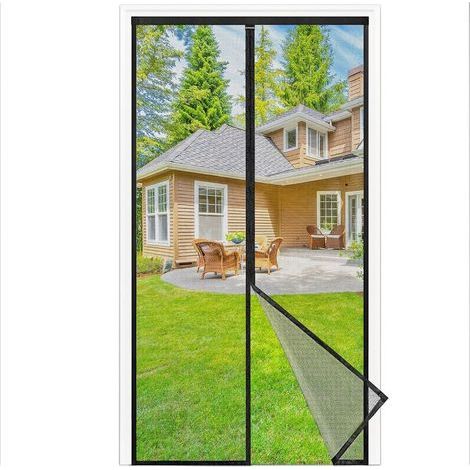 Moustiquaire magnétique pour porte ou fenêtre, 80 x 220 cm, fermeture automatique, installation sans perçage (balcon, salon, porte d’entrée), toile transparente et résistante aux déchirures, couleur n (1/5)
