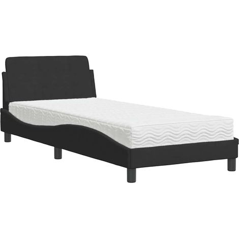 Maison Exclusive - Letto con Materasso Dover Nero 80x200 cm in Velluto (1/5)
