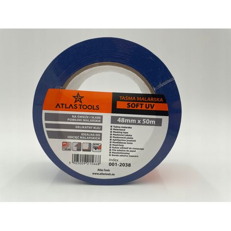 Cinta de pintura azul Atlas Tools PRO, suave y delicada, resistente a los rayos UV durante 14 días, 48 mm/50 m. (1/5)