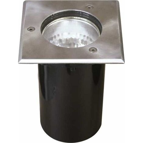 Spot extérieur dedefloor encastré fromthe ground bigorne square ip65 1xgu10 l.11xw.11xh.11xh.0.5cm nickel
