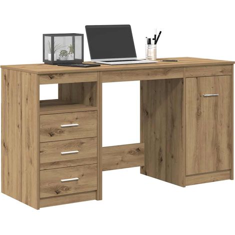 vidaXL Scrivania con armadietto in Legno Multistrato Rovere Artigianale