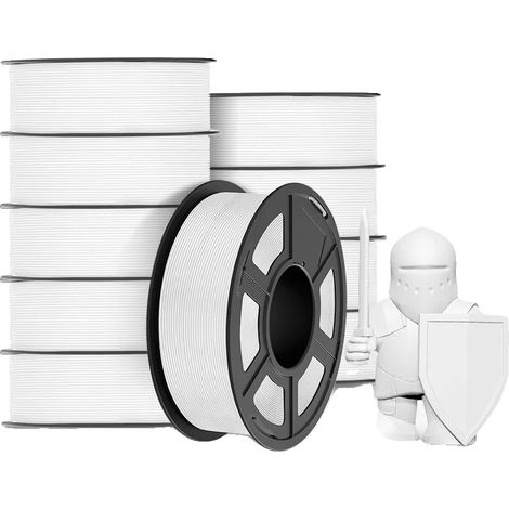 Filamento para impresora 3D, mayor resistencia, fácil de usar, PETG blanco, 11 kg. (1/2)