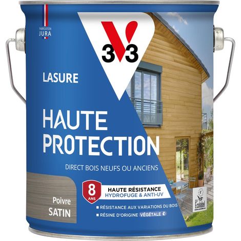 Lasure Haute Protection Biosourcée V33 poivre Satin - 2,5L