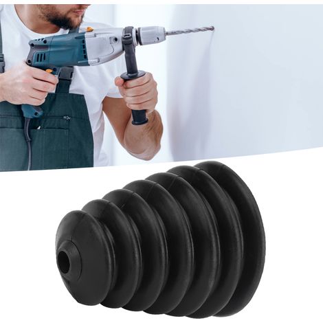 Lot de 3 protections anti-poussière en caoutchouc souple et résistant pour perceuse à percussion électrique, compatibles avec les forets de 6 à 16 mm (noir). (1/5)