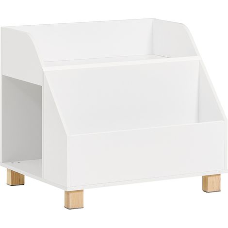 SoBuy KMB54-W Kinderregal mit 3 Fächern Spielzeugregal Bücherregal Kinder Aufbewahrungsregal für Kinder Standregal mit Massivholzbeine weiß BHT ca.: 60x53x48cm