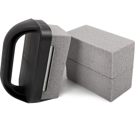 Pierres de nettoyage de gril, briques de plaque de cuisson robustes, bloc de pierre de nettoyage de plaque de cuisson à dessus plat, élimination des taches de barbecue, paquet de 3 avec (1/5)