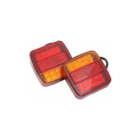 Feux arrière de camion 2 pièces 12 V LED feux de freinage arrière 5 fonctions clignotants feux de plaque d'immatriculation compatibles avec les remorques camions vans caravanes, (1/5)