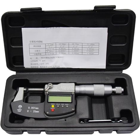 Micromètre extérieur IP 65 0-25mm, Grand écran, micromètre numérique, jauge à Pied, micromètre en carbure 0.001 MM, Outils de Mesure(50-75mm) (1/5)