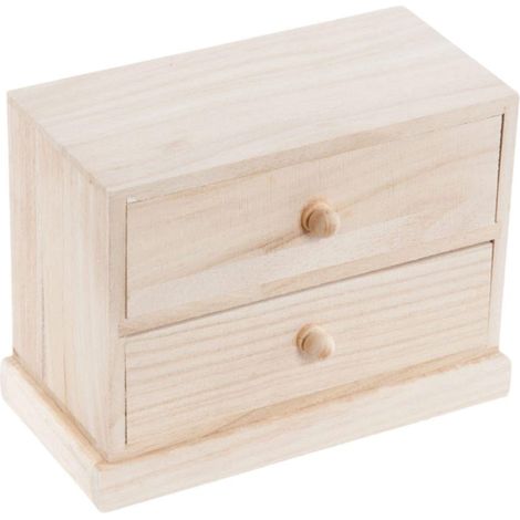 Cassettiera piccola per decoupage con 2 cassetti, 18x9H14,5 cm (kit da 10)