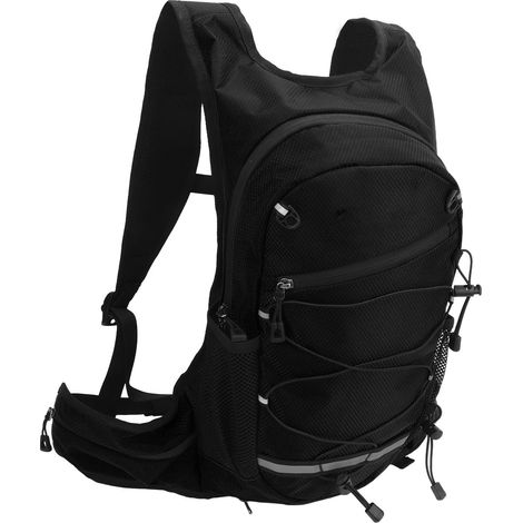 Sac à dos de vélo imperméable, pliable et ultra-léger en nylon noir, idéal pour la randonnée et le cyclisme en extérieur. (1/5)