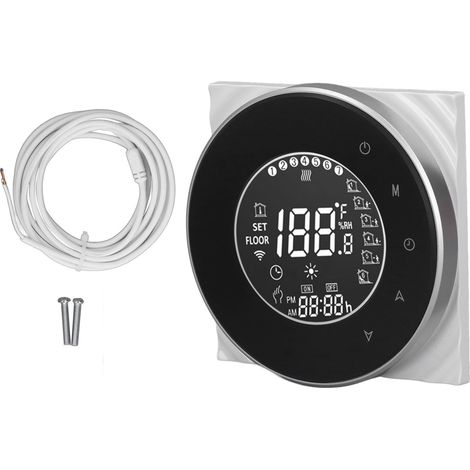 Thermostat chauffage au sol intelligent WiFi, écran tactile LCD, contrôle vocal et via téléphone, 95‑240VAC pour systèmes de chauffage électrique (1/5)