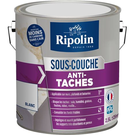 Ripolin – Sous-couche anti-taches 2,5L – Mat – Pour murs intérieurs – Bloque humidité, graisse, suie – Application facile (1/2)