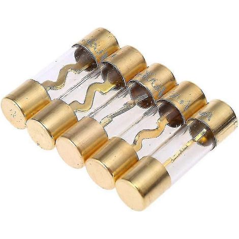 5 kits de fusibles AGU en verre plaqué or pour amplificateurs audio de voiture, A (1/5)