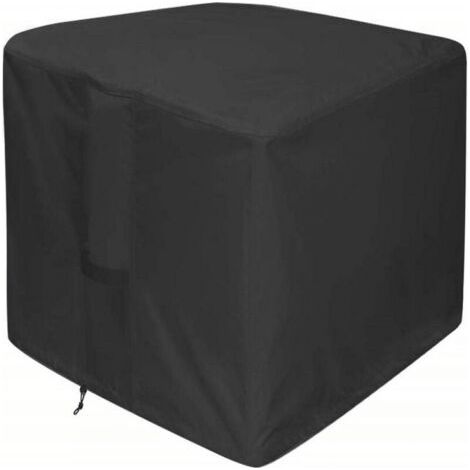 Housse de protection pour foyer extérieur 420D carrée, imperméable et résistante, noire (carrée 82 x 82 x 61 cm)