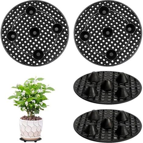 Supporti per vasi, griglie di drenaggio rotonde in plastica per uso interno ed esterno, bonsai, 20 cm (1/4)