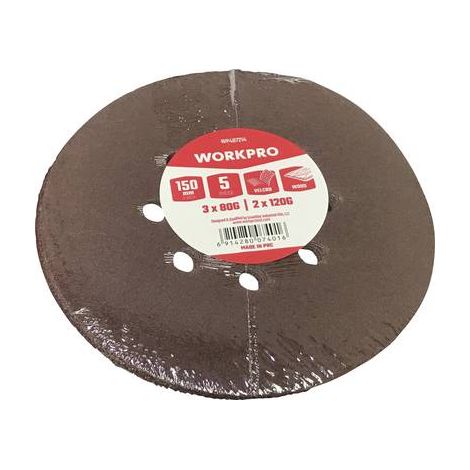 Discos de lijar WorkPro wp407214 150 mm 5 unidades duraderos compatibles