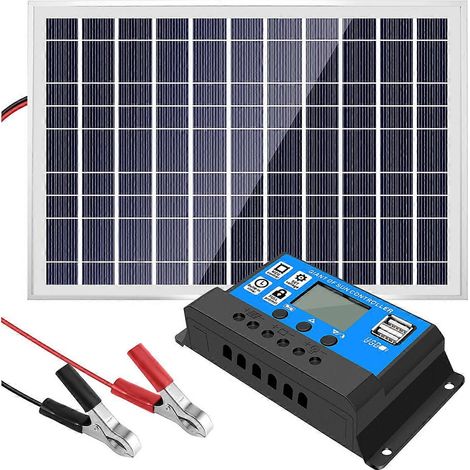 Chargeur de batterie solaire 30 W 12 V + contrôleur 40 A pour camping-car, voiture ou bateau (1/5)