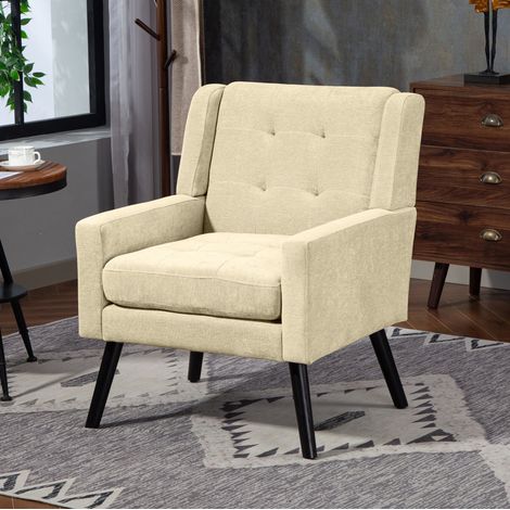 Poltrona salvaspazio 68x76x88 cm in tessuto beige FloraGrace (1/5)