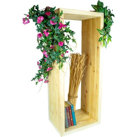 Lowboard in natur 100x40x30cm aus Massivholz Vintage-Tisch rustikal (1/5)
