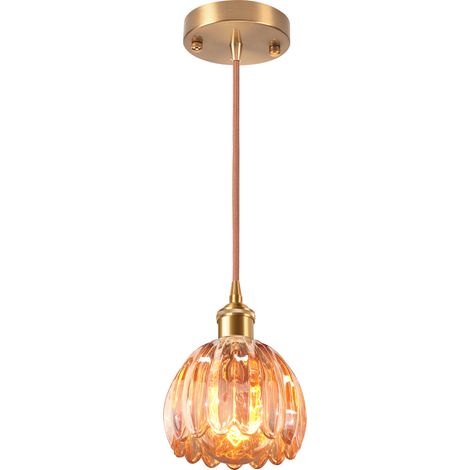 Lámpara Colgante De Vidrio, Lámpara De Techo Interior Vintage,Plafones Retro, Lámpara Colgante Moderna Para Dormitorio, Pasillo Marrón