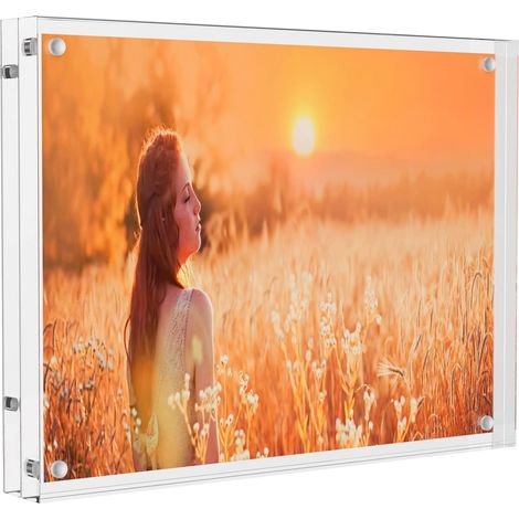 Cadre photo en acrylique 15x20cm, Cadre photo magnétique transparent, Cadre photo double face en plexiglas 12mm + 12mm (1/5)