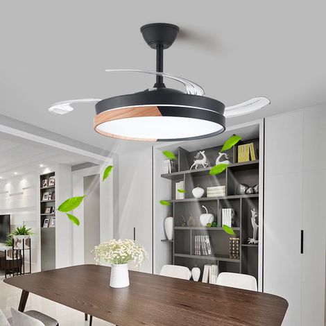 Ventilateur de plafond avec lumière et télécommande, Ventilateur LED à intensité variable, 3 températures de couleur, 6 vitesses, minuterie, 108 cm (1/5)