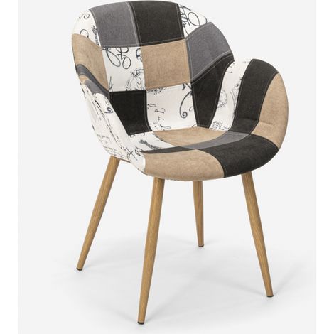 Sedia poltrona design patchwork nordico salotto cucina studio Finch - Patchwork 4
