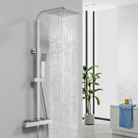 Biubiubath Bathroom Thermostatic Exposed Shower Mixer Twin Head Cool Touch Bar Set