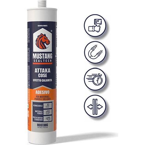 COLLA DI MONTAGGIO BASE ACRILICA "ATTAKA COSE" 300ML BIANCO MUSTANG