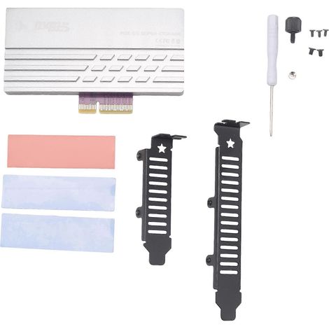 PCIe 5.0 zu M.2 NVMe Adapterkarte, Hochgeschwindigkeits-PCIe-X4/X8/X16-zu-M.2-SSD-Konverter mit Kühlkörper für 128-Gbit/s-Gen5-SSDs (1/5)