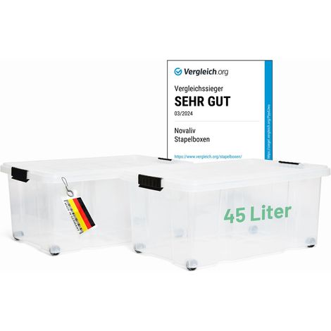 2x Novaliv Aufbewahrungsbox  2x Aufbewahrungsbox, 2x Deckel, 8x Rollen