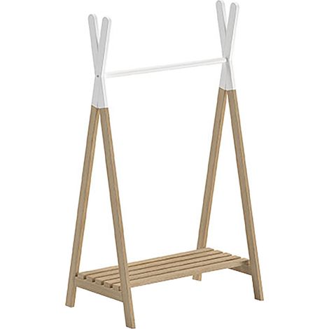 BODHI WHITE - Portant Forme Tipi en Pin Naturel et Blanc