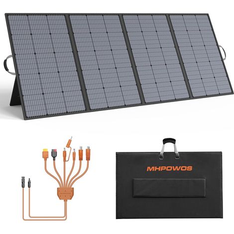 Panneau solaire pliable de 400 W, panneau solaire portable avec support réglable, câble 7 en 1 et étanche IP67 pour camping en plein air, station d'alimentation portable, camping-car (1/5)